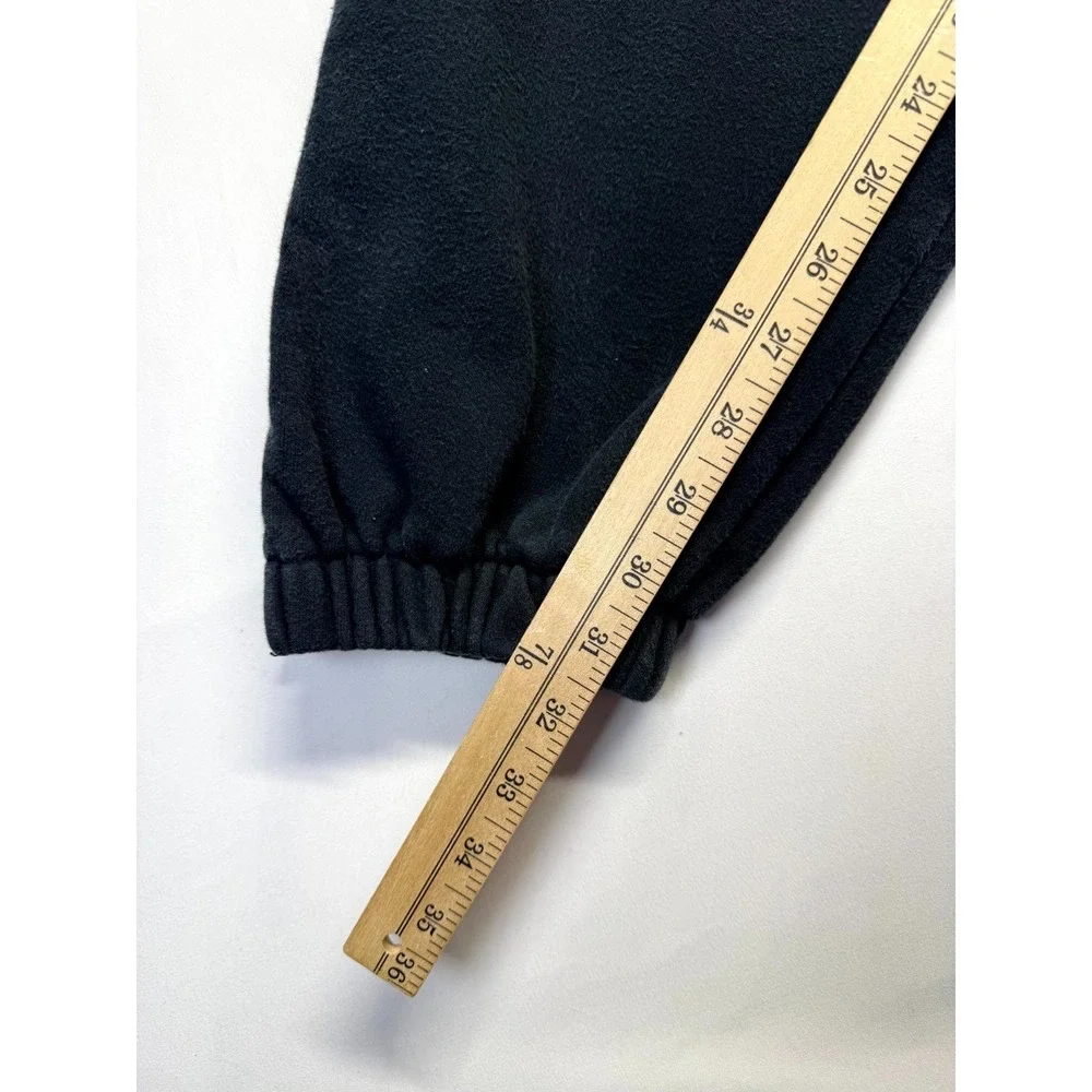Nike Team Sweatpants Mens Medium Black Fleece Lined Ankle Zip Jogger Sportswear